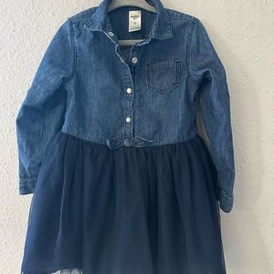 OshKosh B’gosh denim shirt dress: mixed tulle remix. 3T.